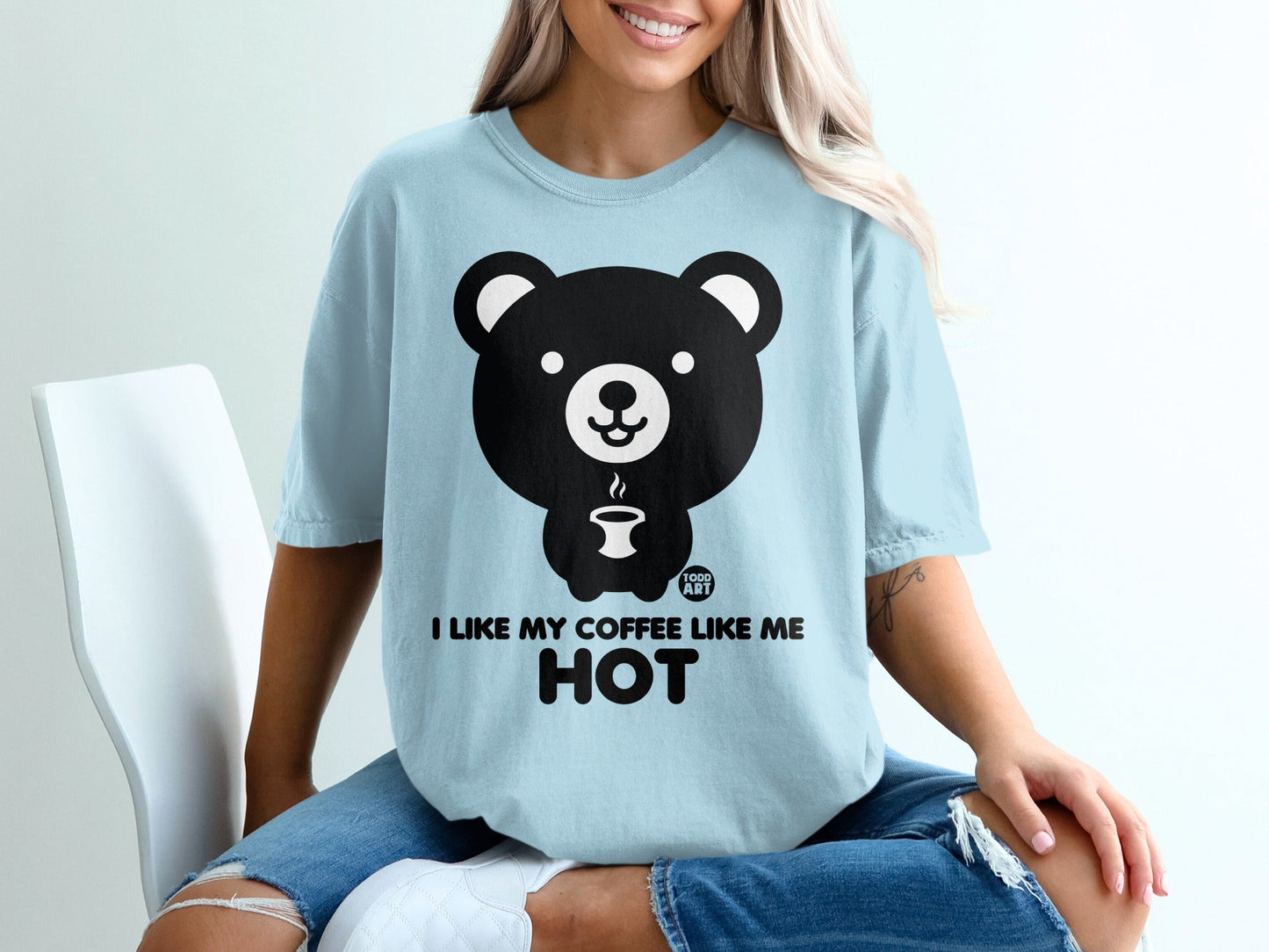 I Like My Coffee Like Me Hot Bear Graphic T-shirt