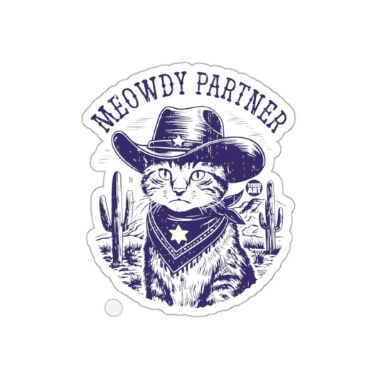 Meowdy Partner Cat in Cowboy Hat Sticker Design