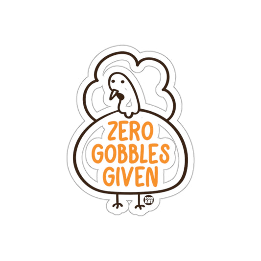 Zero Gobbles Given Funny Thanksgiving Sticker
