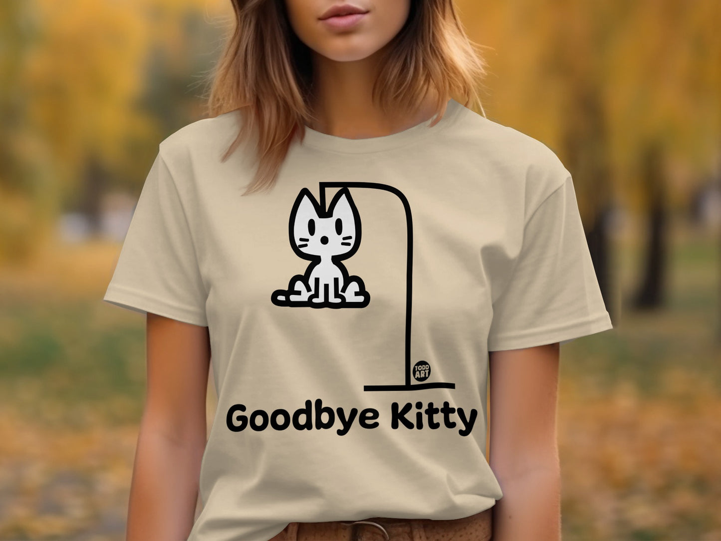 Goodbye Kitty Humorous Graphic T-Shirt