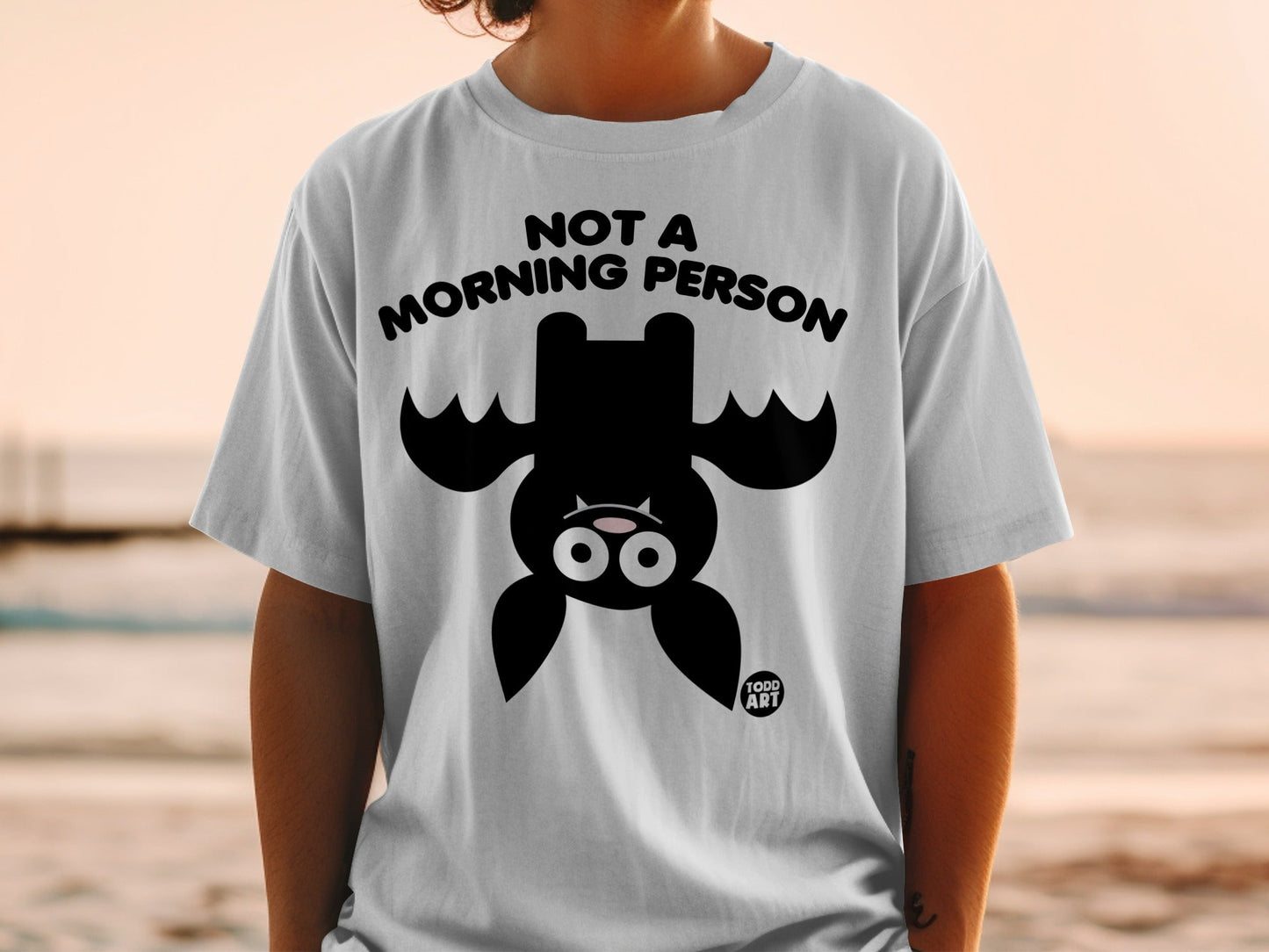Not A Morning Person Funny Bat Graphic T-shirt