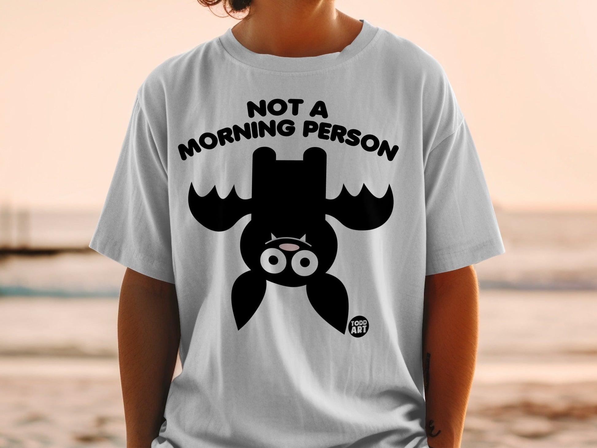 Not A Morning Person Funny Bat Graphic T-shirt