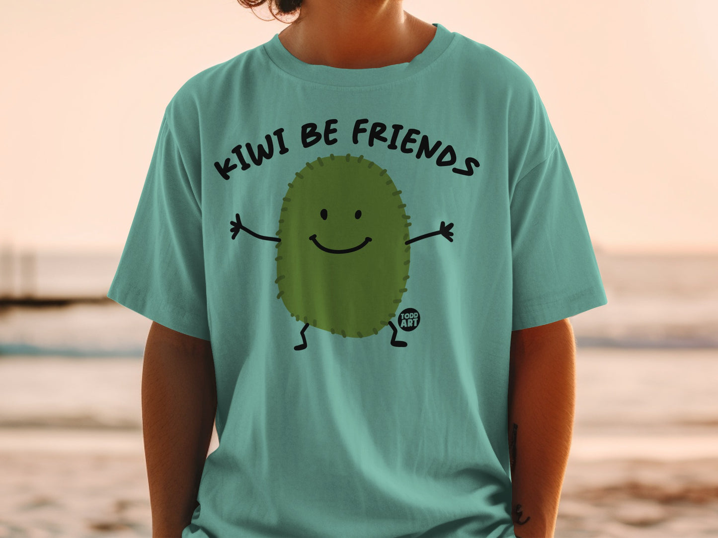 Kiwi Be Friends Smiling Fruit Cartoon T-Shirt product type