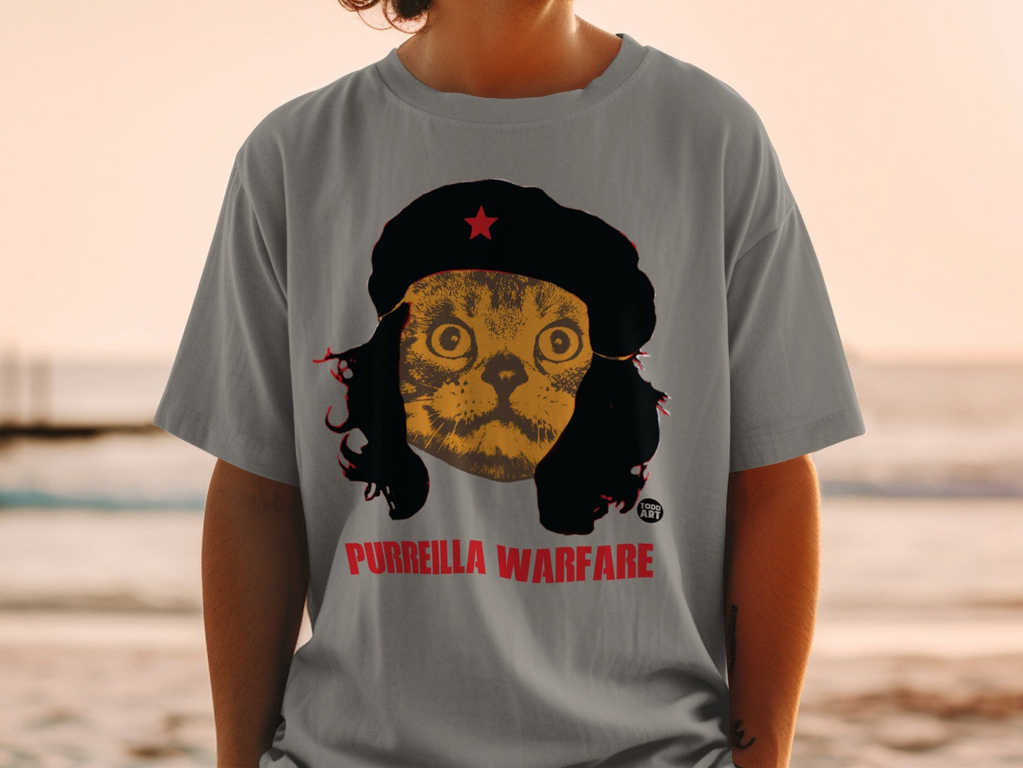 Purreilla Warfare Cat Themed Graphic T-Shirt