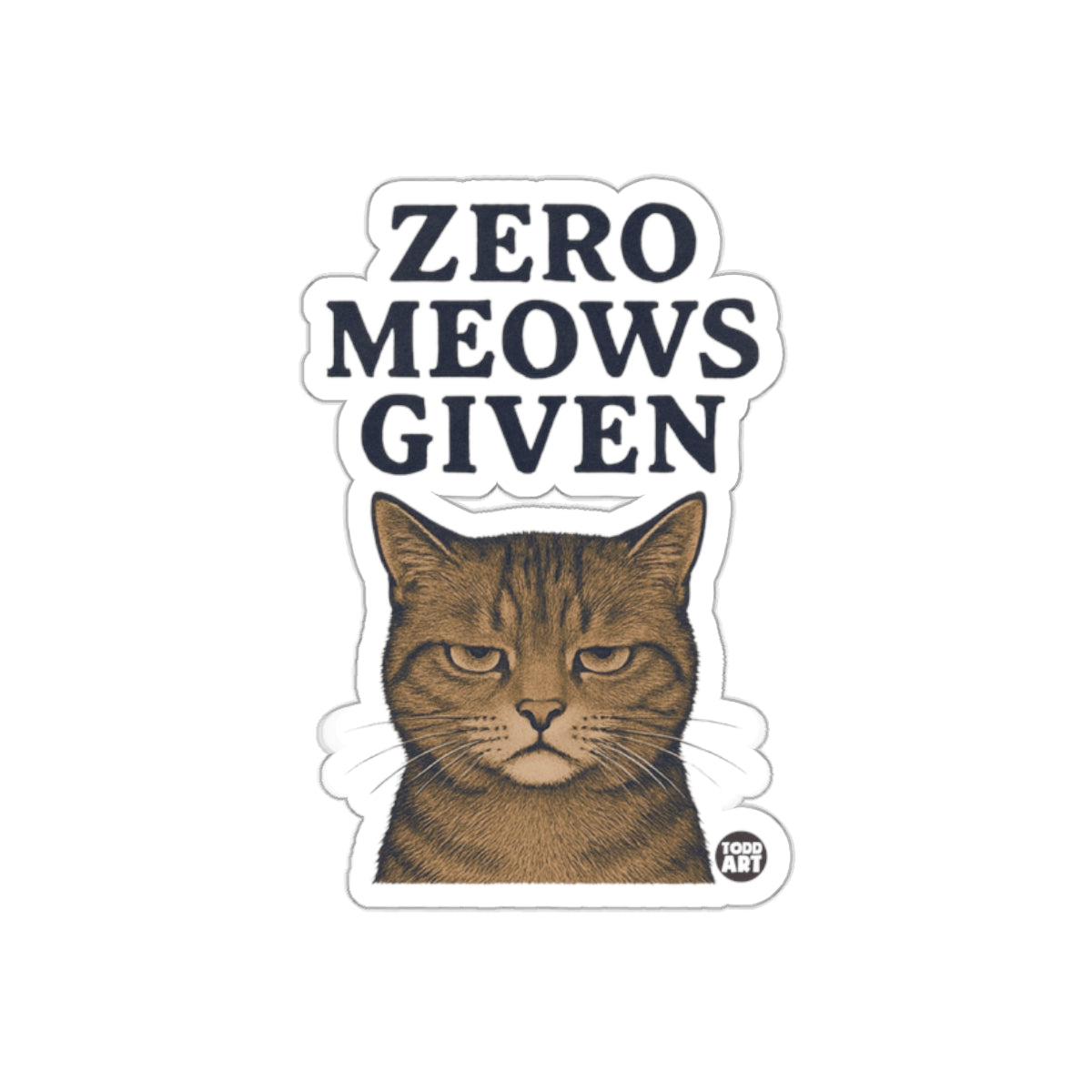 Zero Meows Given Grumpy Cat Sticker Product