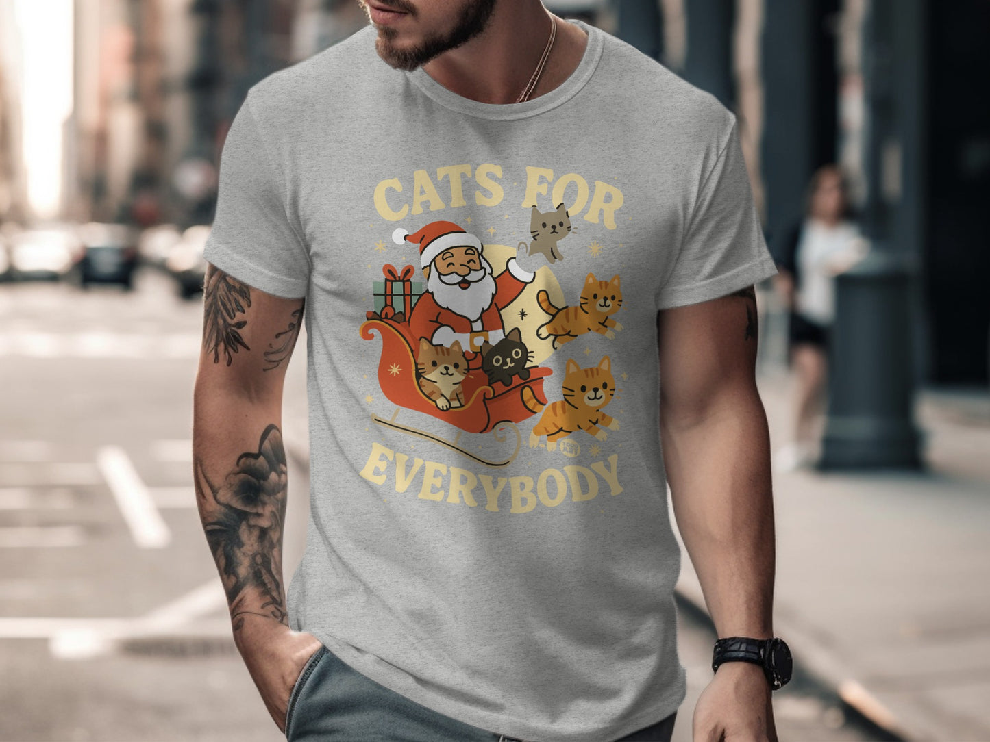 Santa Claus with Cats Festive Mens Shirt Product