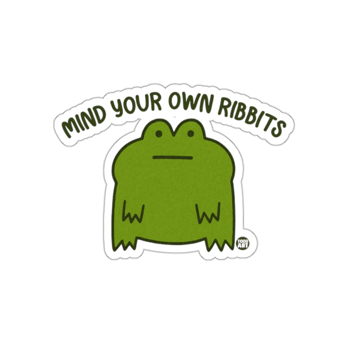 Mind Your Own Ribbits Funny Frog Sticker