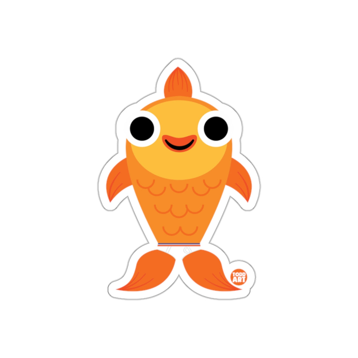 Cute Smiling Cartoon Goldfish Sticker Product