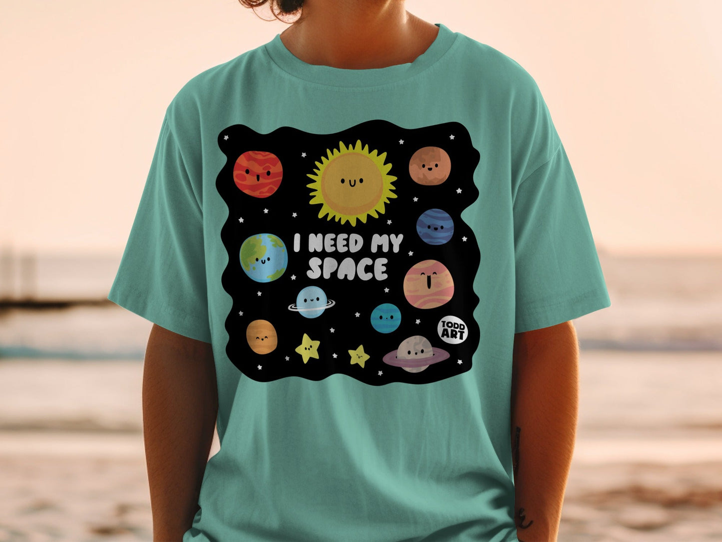 I Need My Space Cute Planets and Stars T-shirt
