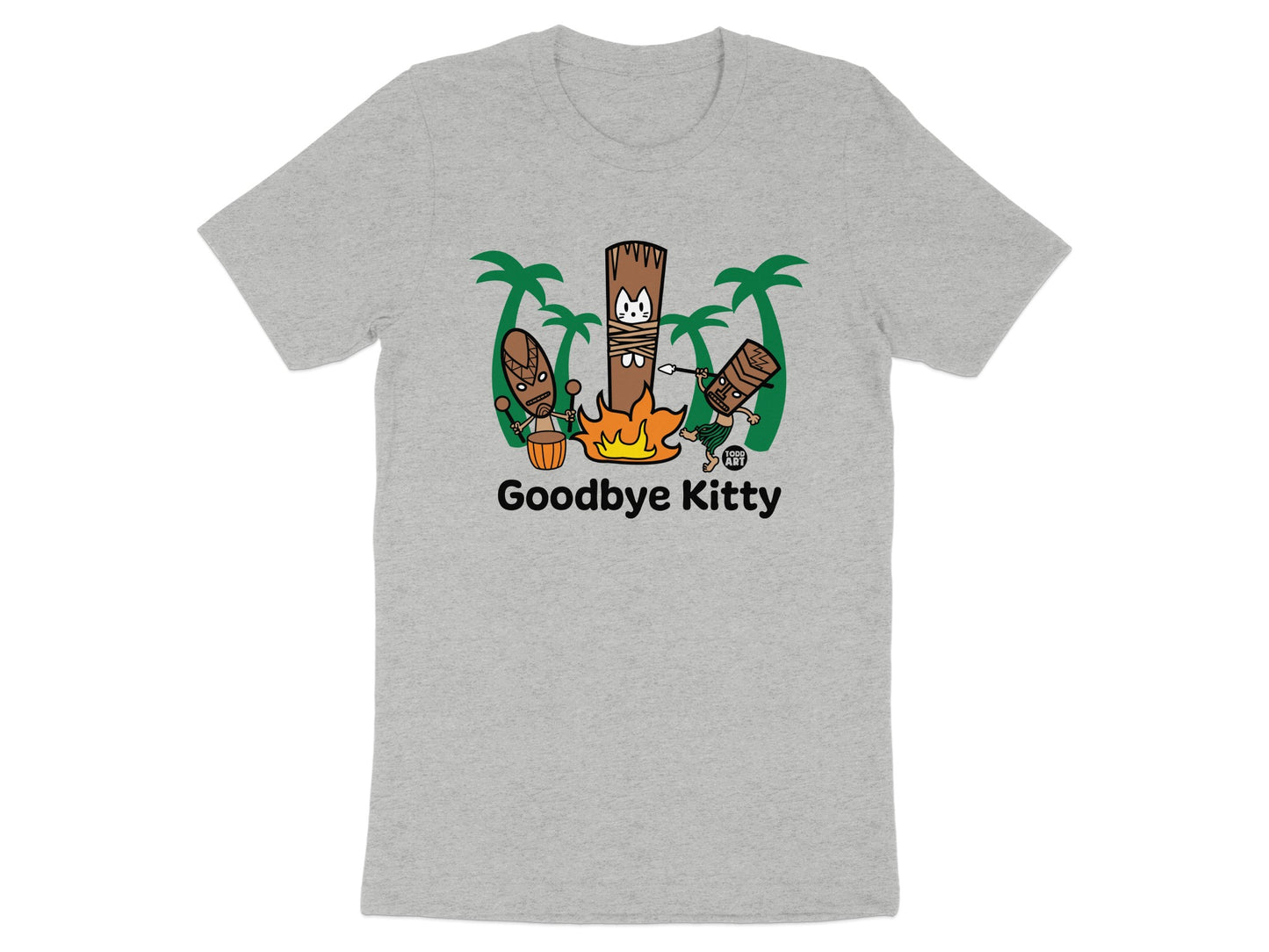 Goodbye Kitty Funny Tiki Graphic Tee Shirt