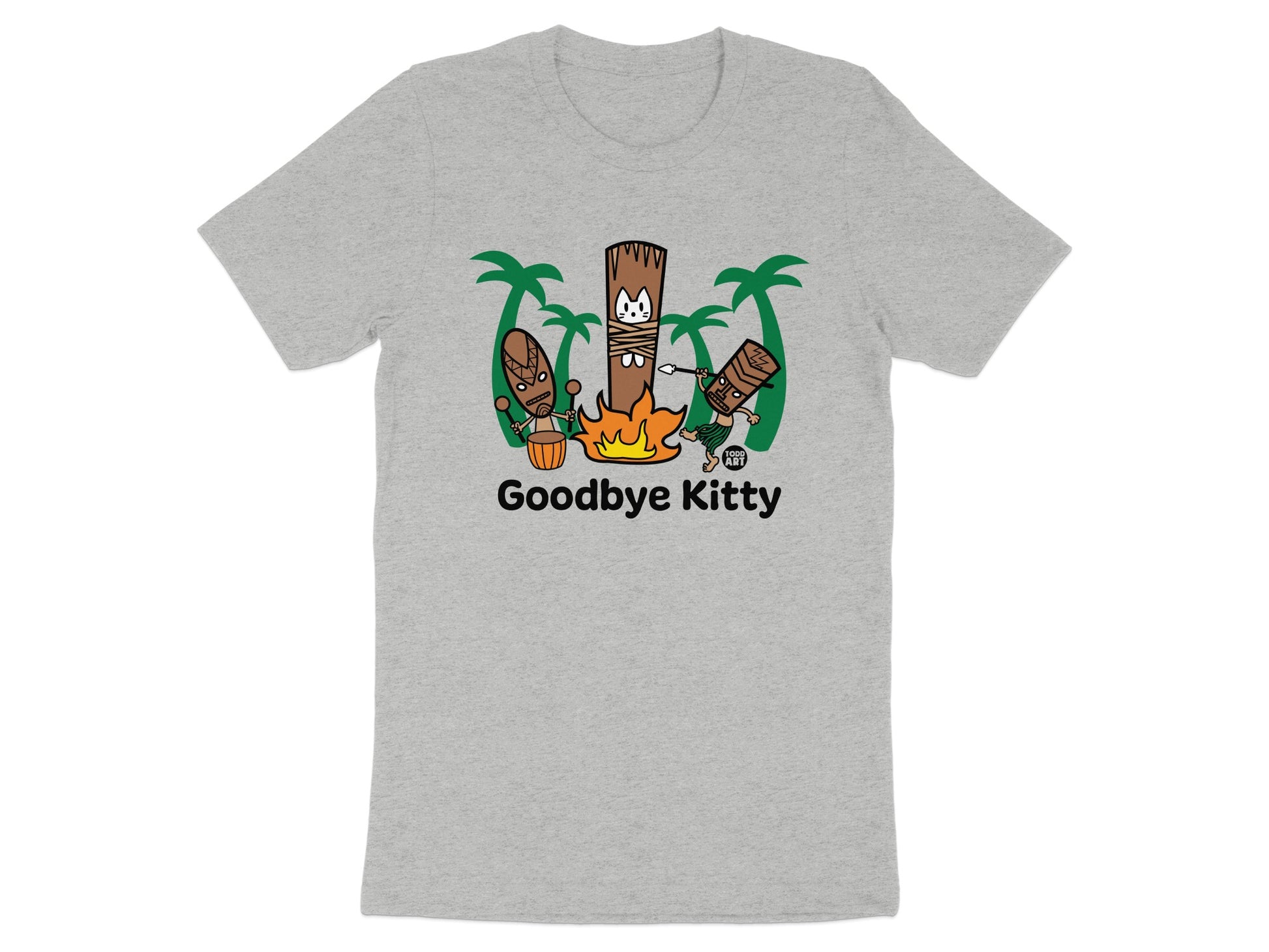 Goodbye Kitty Funny Tiki Graphic Tee Shirt