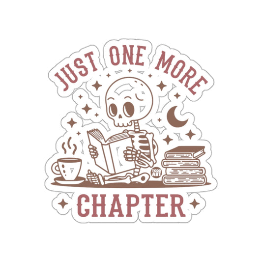 Just One More Chapter Skeleton Graphic Sticker