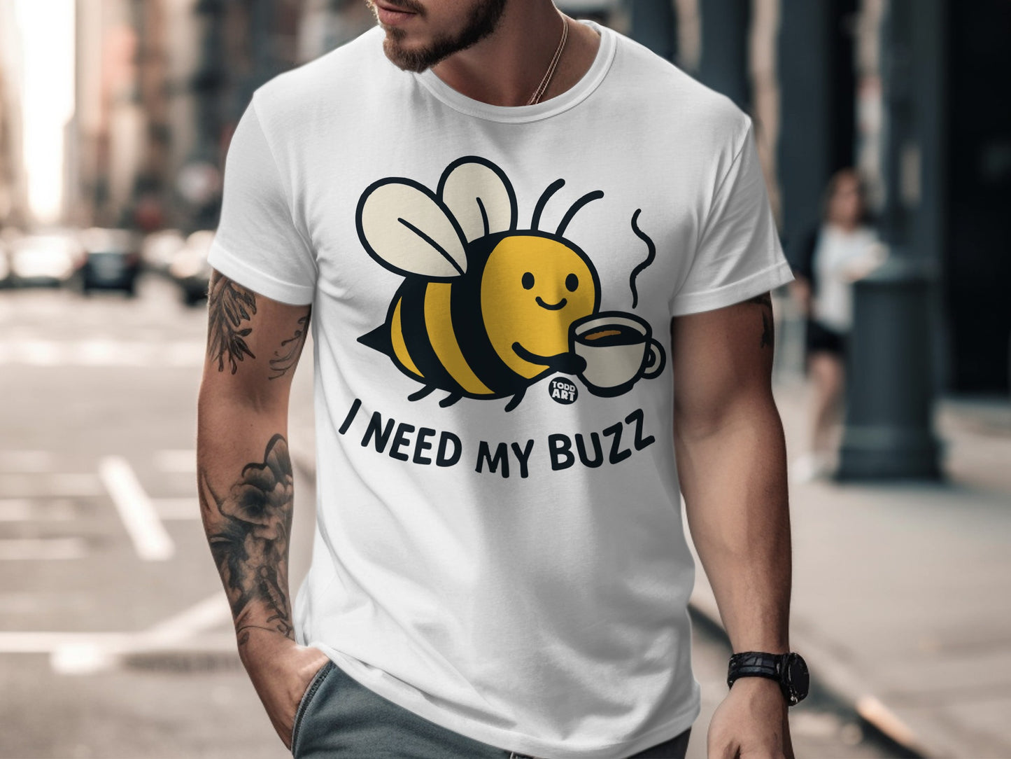 I Need My Buzz Bee Coffee Graphic Shirt for Coffee Lovers