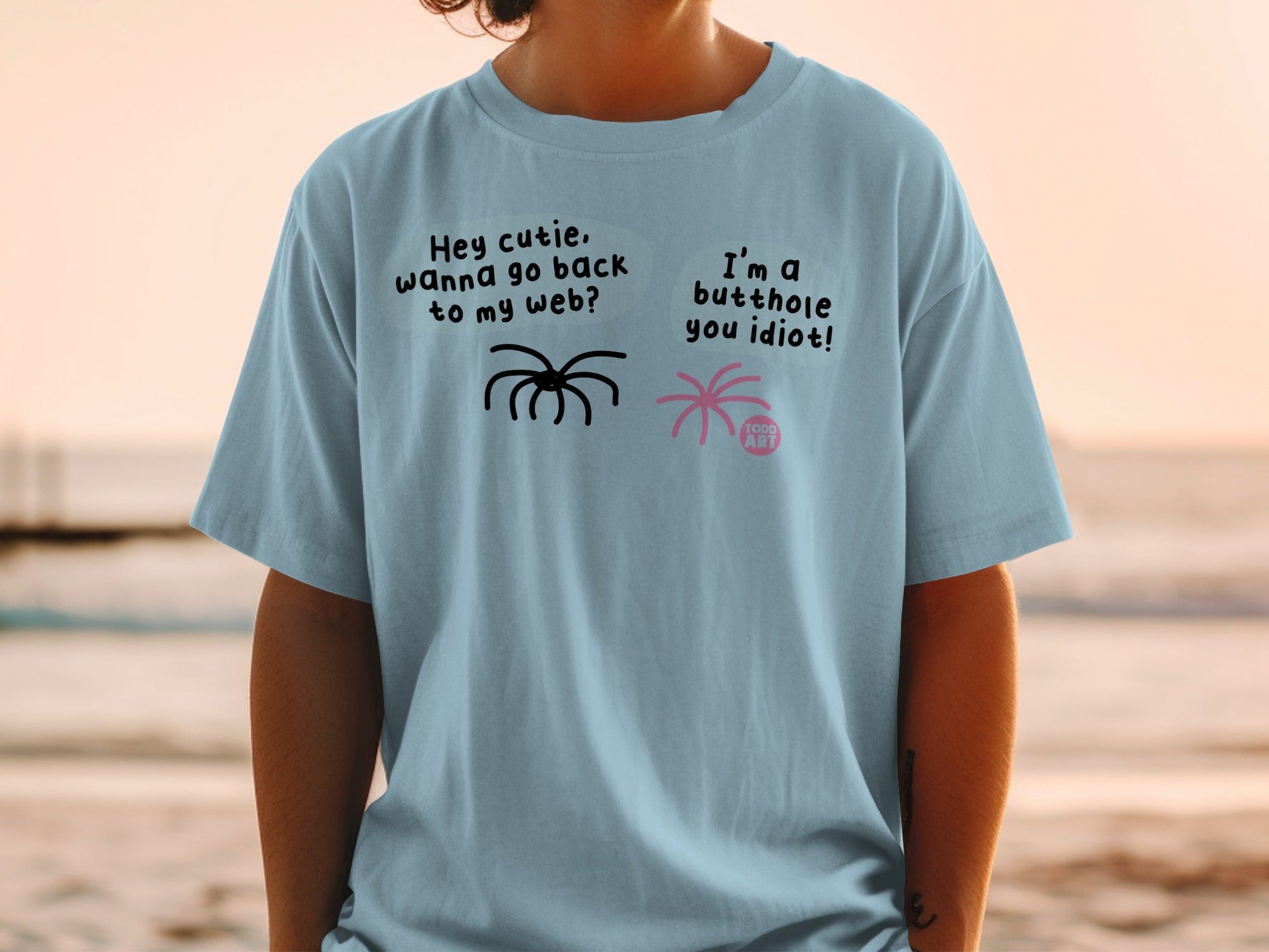 Hey Cutie Wanna Go Back to My Web Funny T-Shirt
