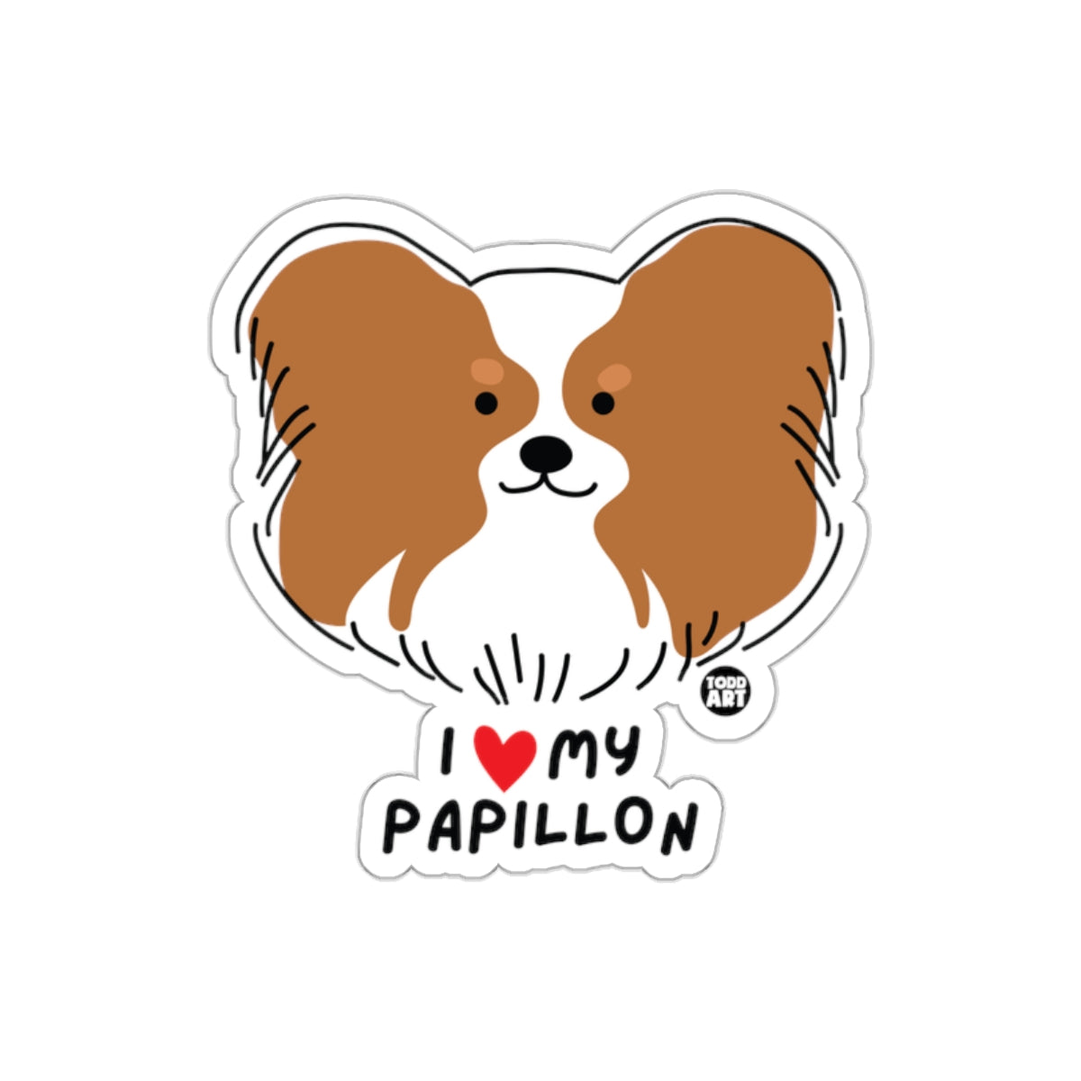 I Love My Papillon Cute Dog Sticker For Home Decor