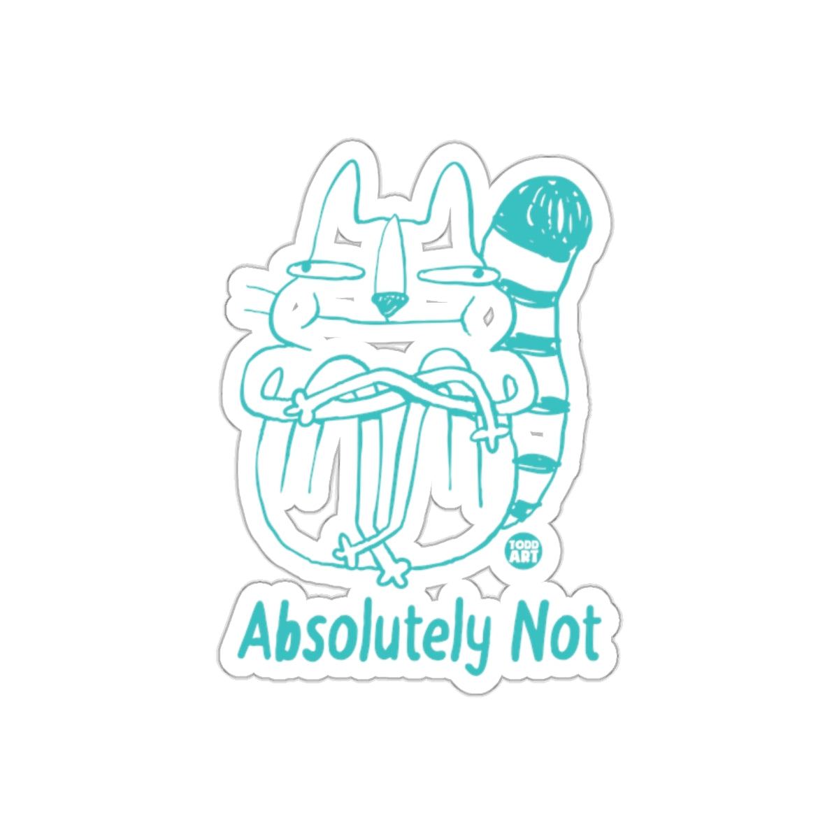 Absolutely Not Cat Design Sticker for Fun Decor