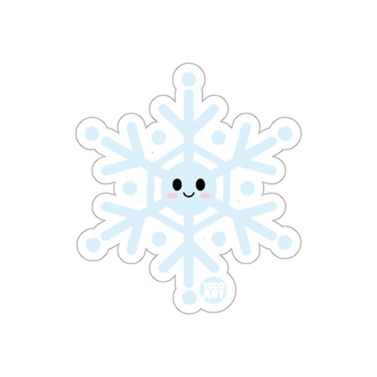 Cute Smiling Snowflake Sticker for Holiday Season