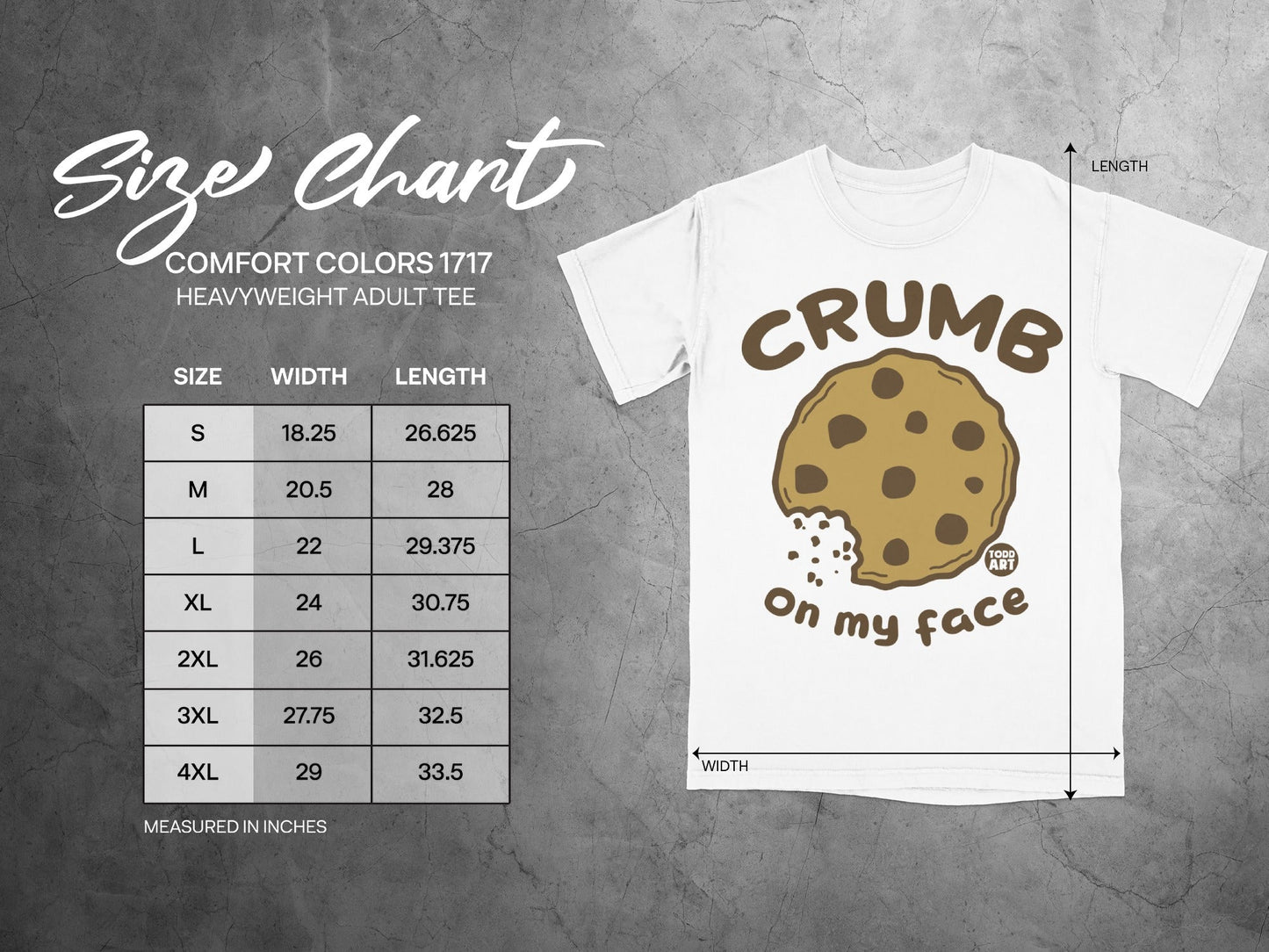 Crumb on My Face Cookie Graphic Heavyweight Adult Tee