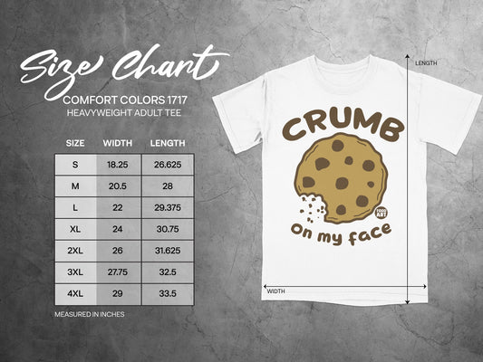Crumb on My Face Cookie Graphic Heavyweight Adult Tee