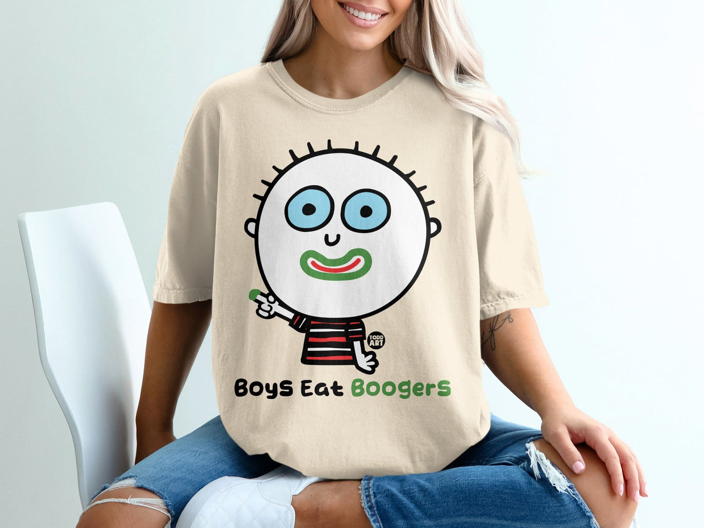 Boys Eat Boogers Graphic T-Shirt for Fun Casual Wear