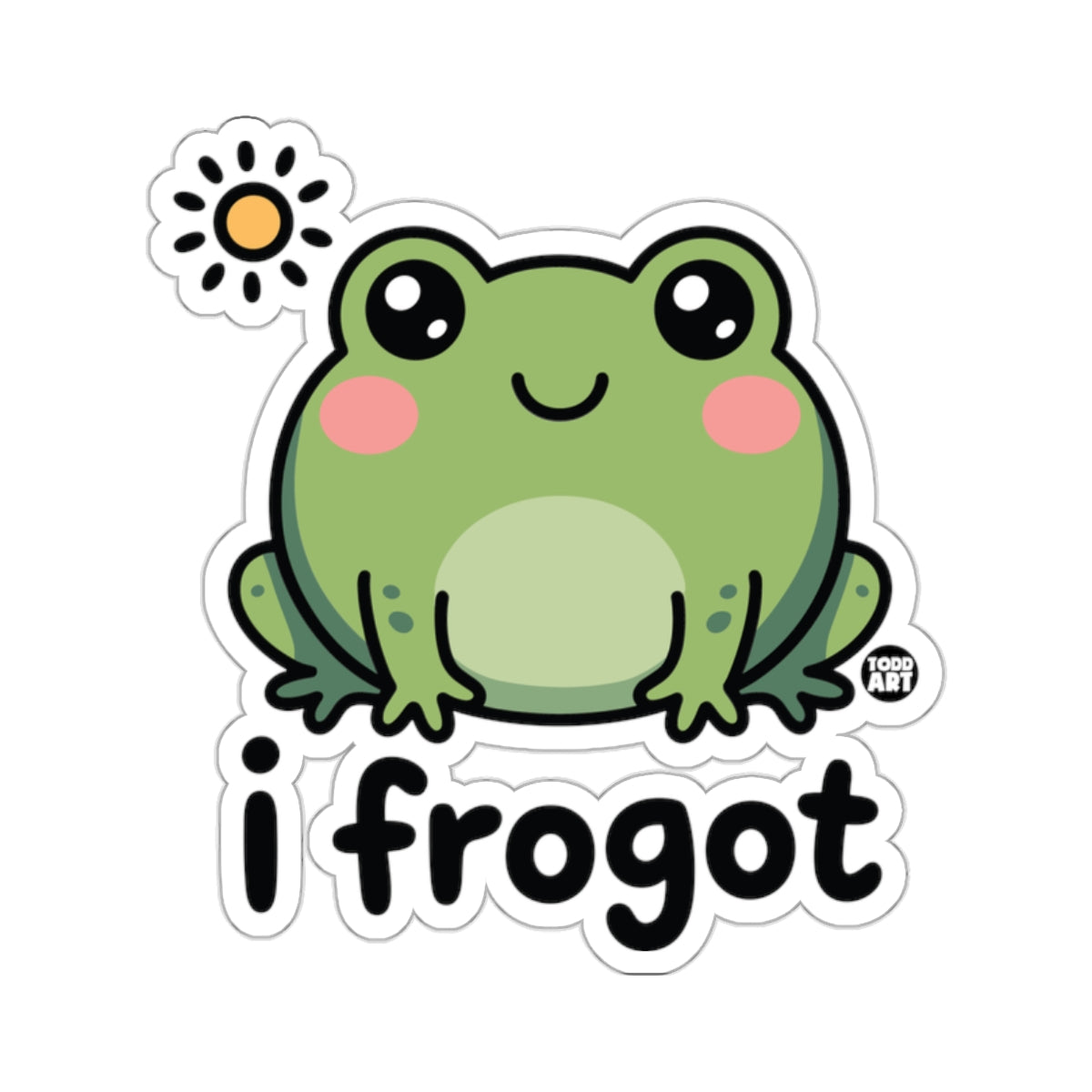 Cute Frog Cartoon Sun i frogot Funny Animal Sticker