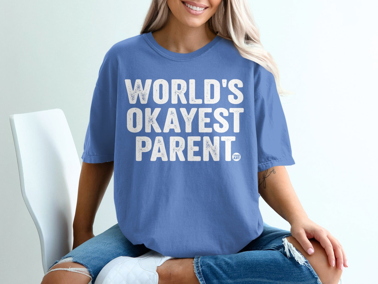 World's Okayest Parent T-Shirt Fun Graphic Tee Top