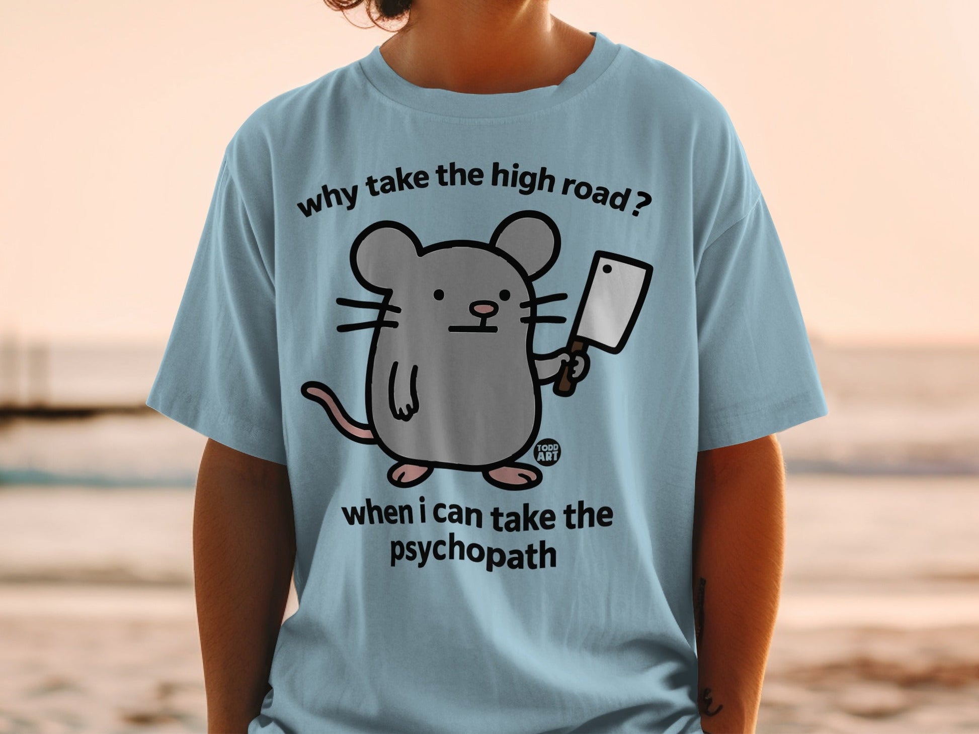 Why Take the High Road Cartoon Graphic T-Shirt