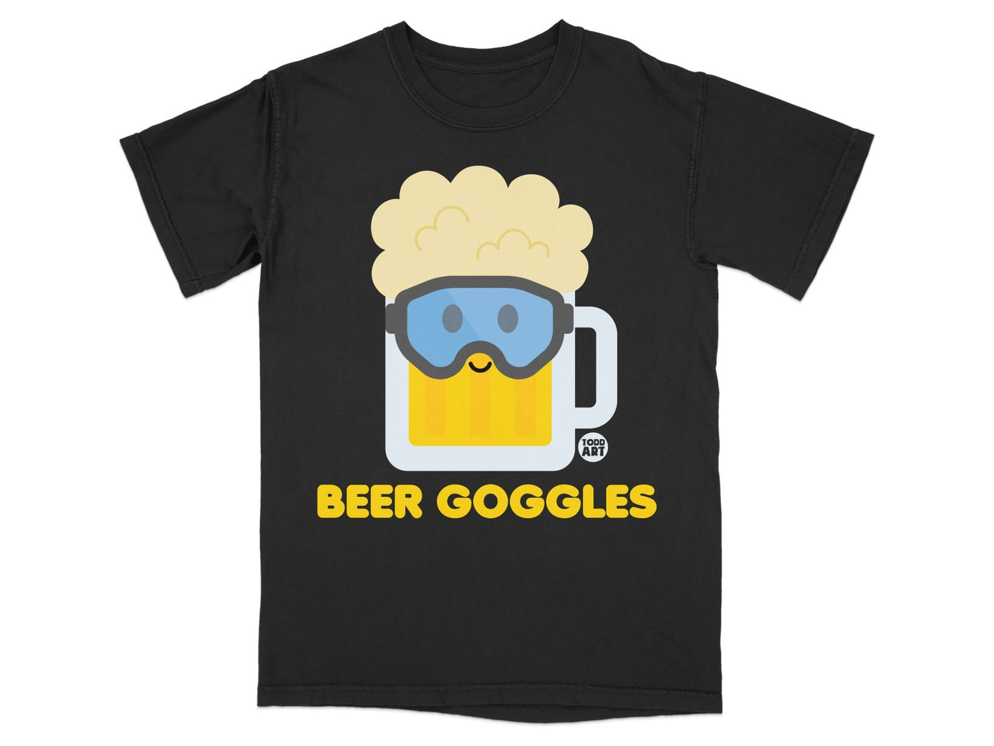 Beer Goggles Funny Retro Graphic Black T-Shirt