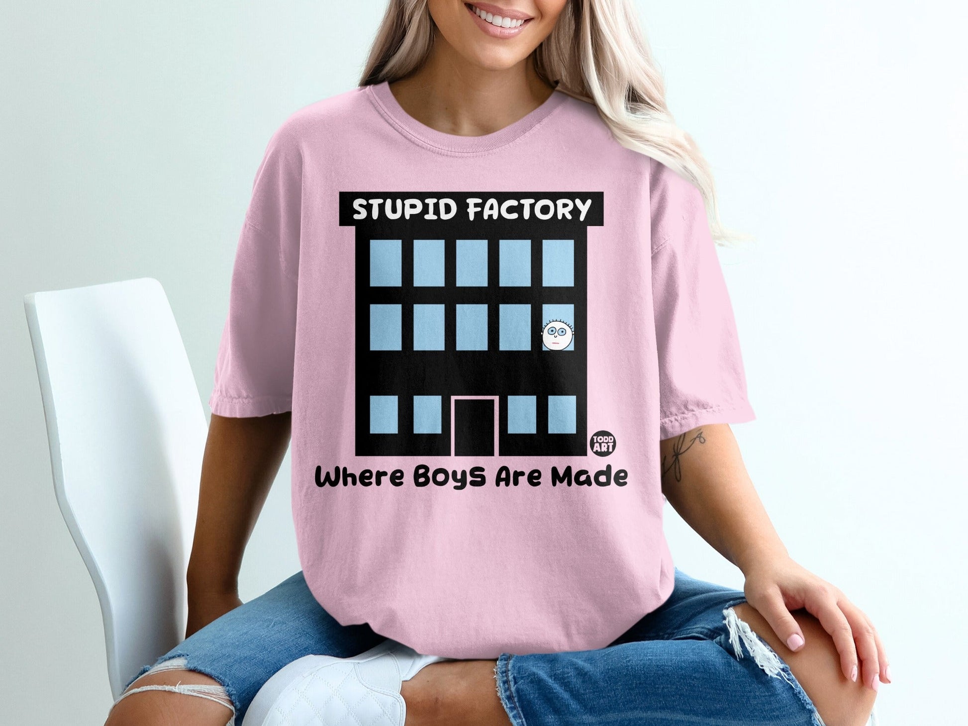Stupid Factory Where Boys Are Made Graphic T-shirt