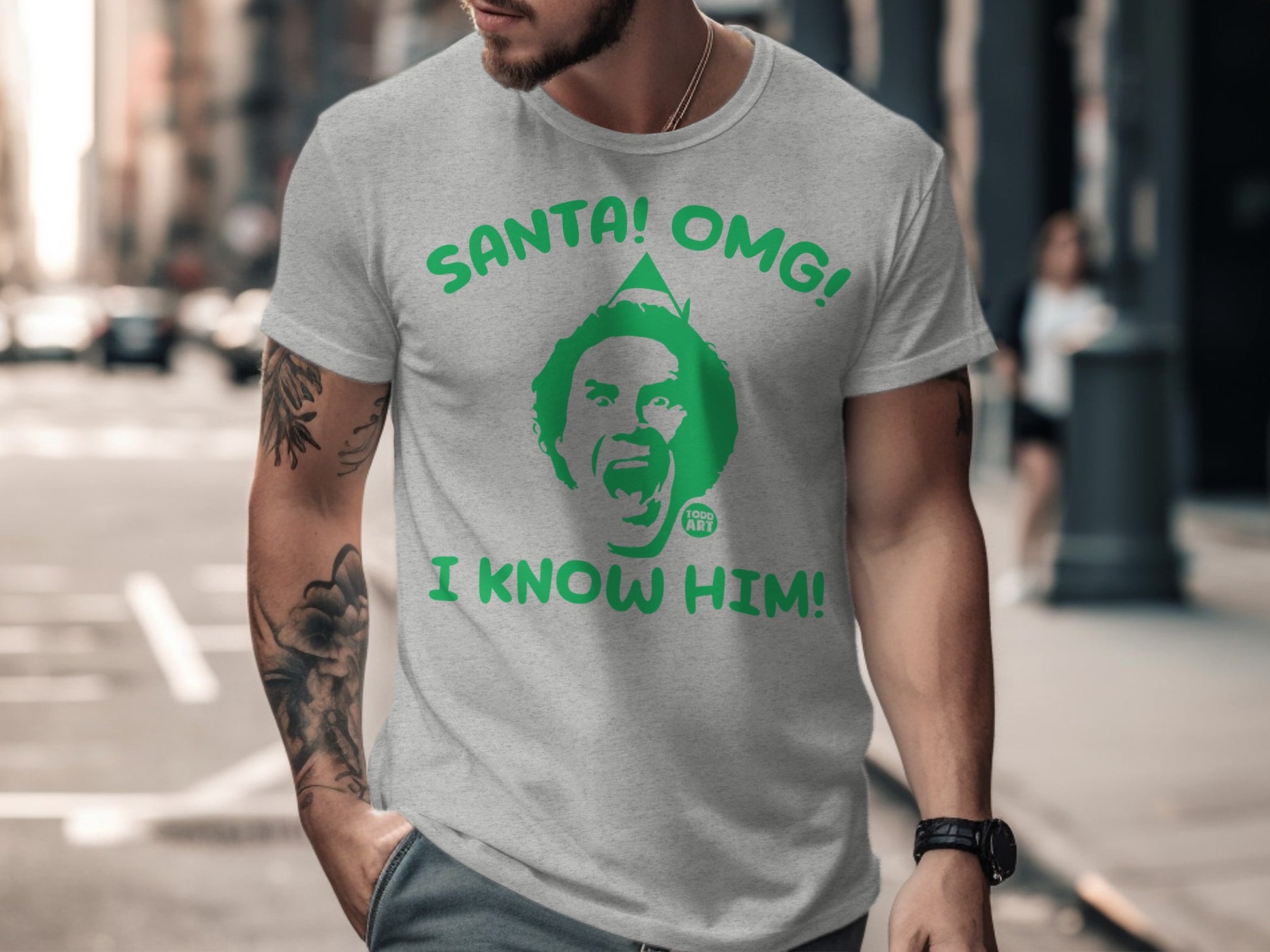 Santa OMG I Know Him Funny Graphic T-shirt
