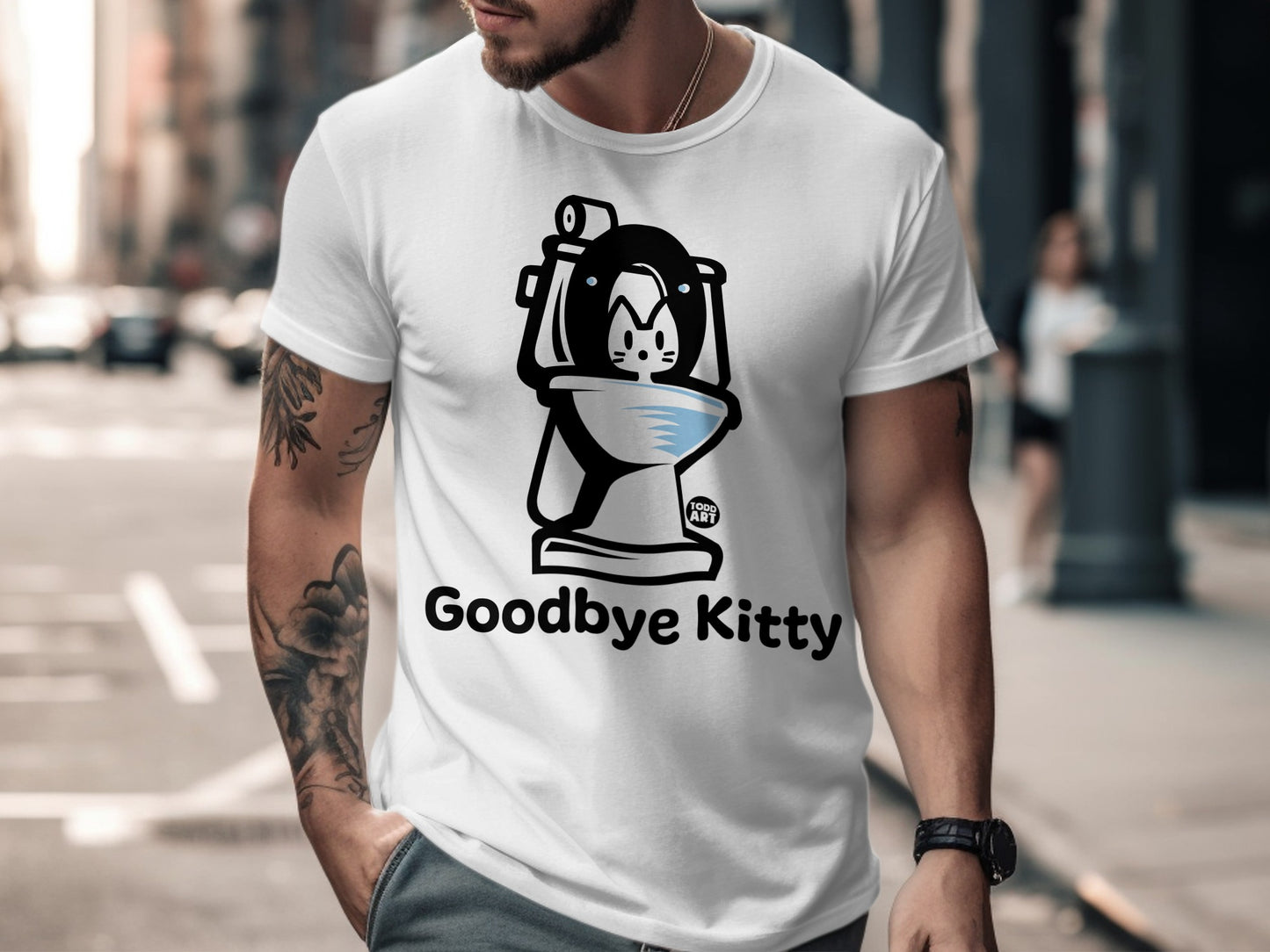 Goodbye Kitty Toilet Humor Graphic Tee product