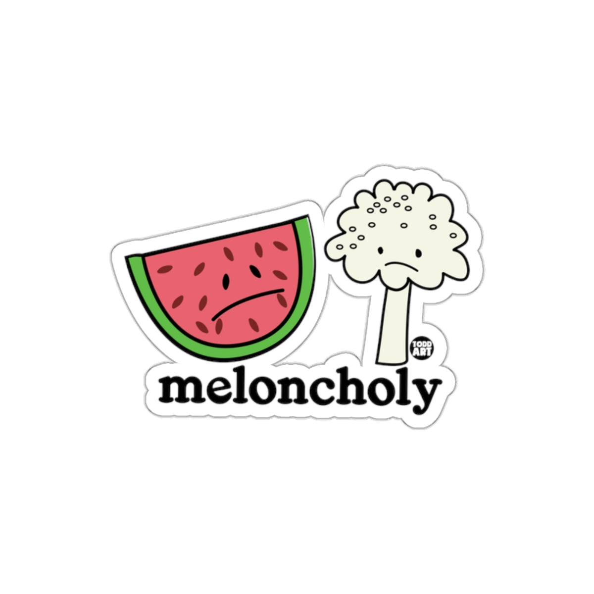 Meloncholy Cute Watermelon and Mushroom Sticker