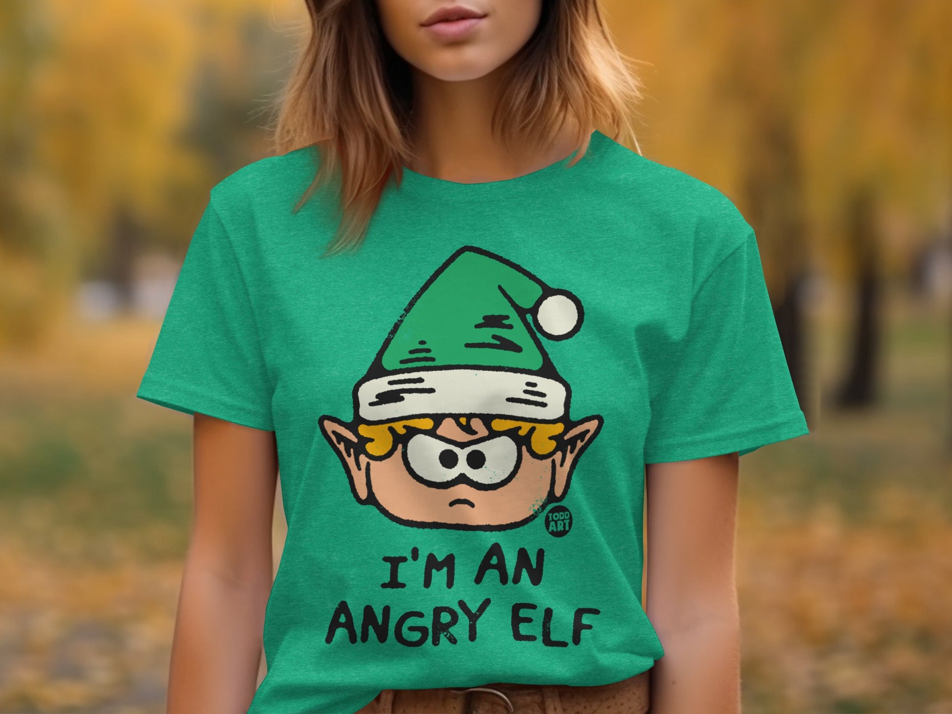 I'm an Angry Elf Green T-Shirt for Holiday Fun