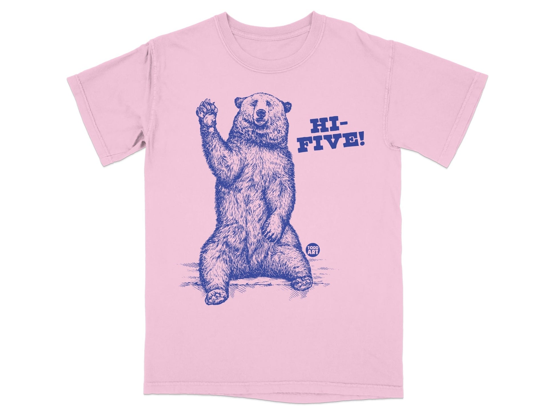 Hi-Five Bear Graphic Print T-Shirt for Fun Style
