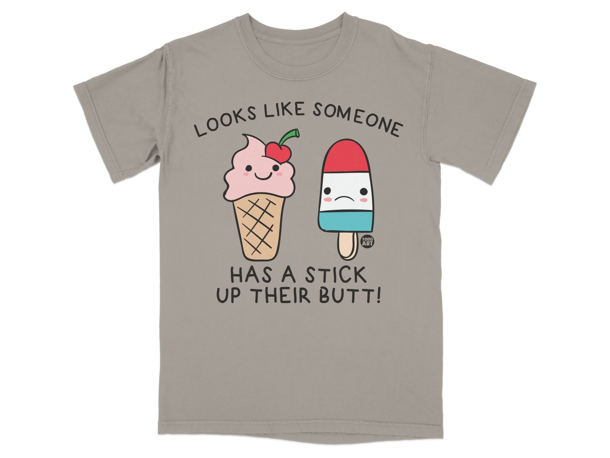 Funny Ice Cream Cone and Popsicle Stick Graphic Tee