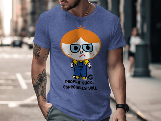 People Suck Especially You Funny Cartoon T-Shirt