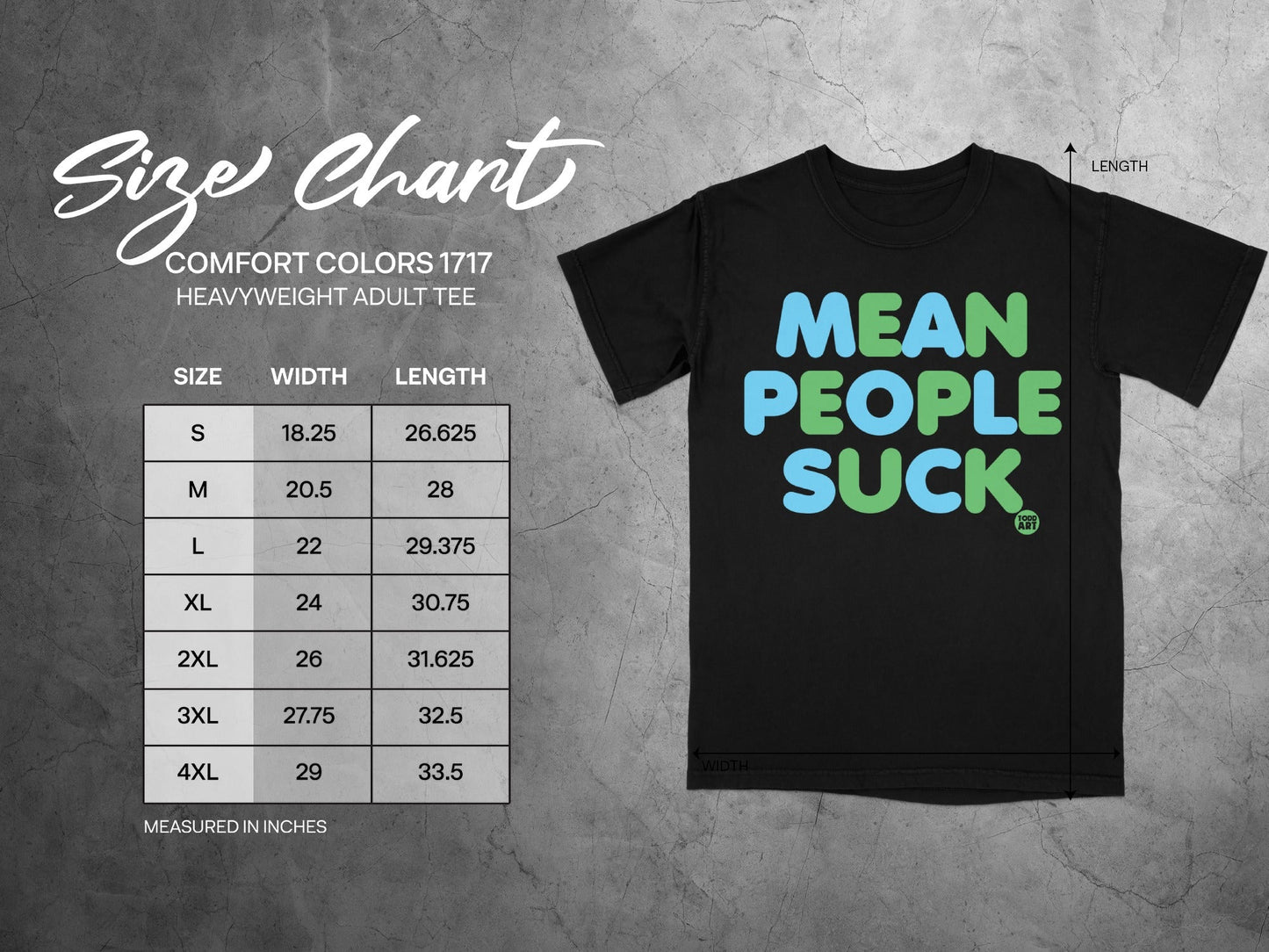 Mean People Suck Comfort Colors 1717 Heavyweight Adult Tee
