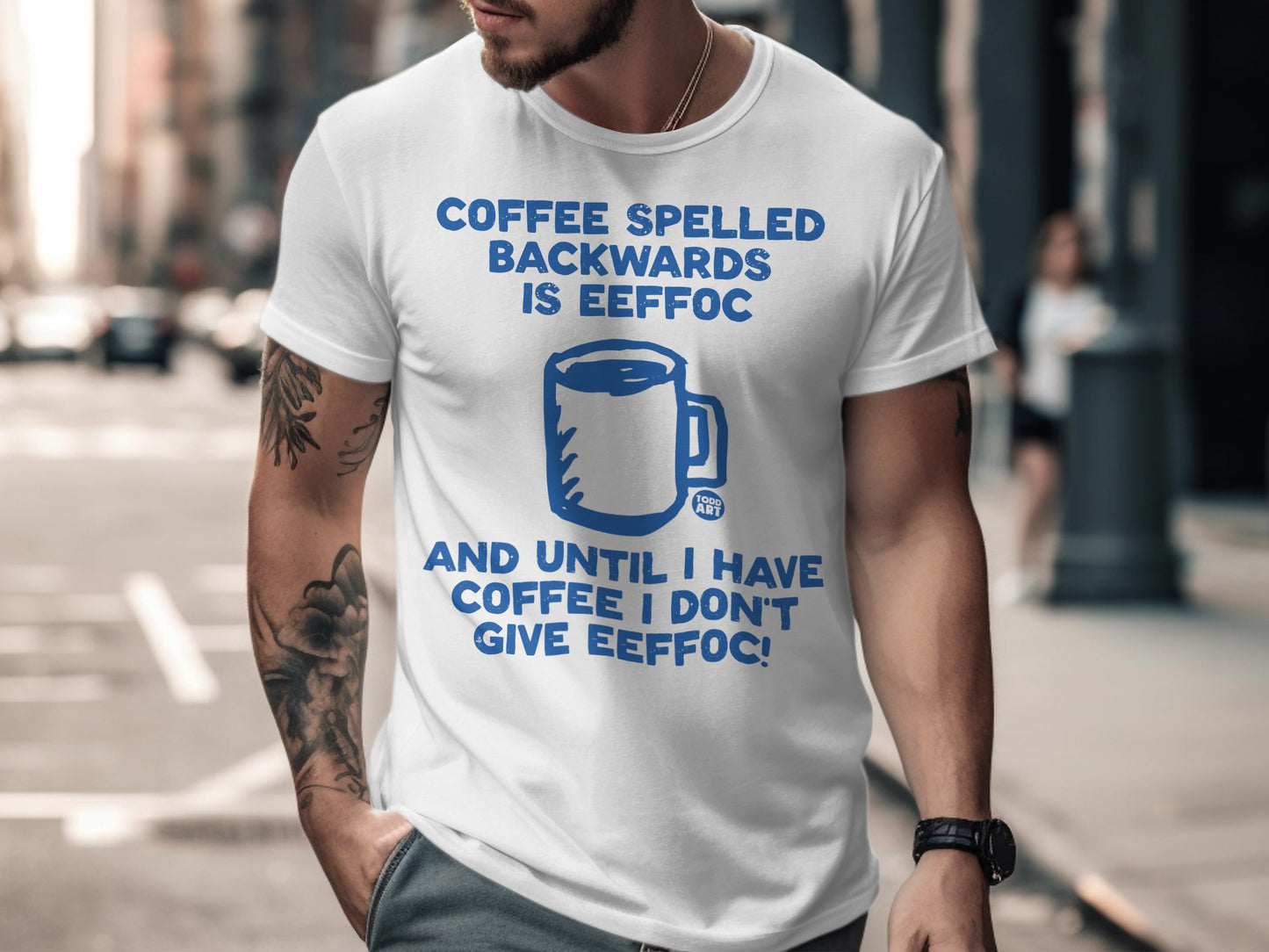Coffee Spelled Backwards Is Eeffoc Funny T-Shirt