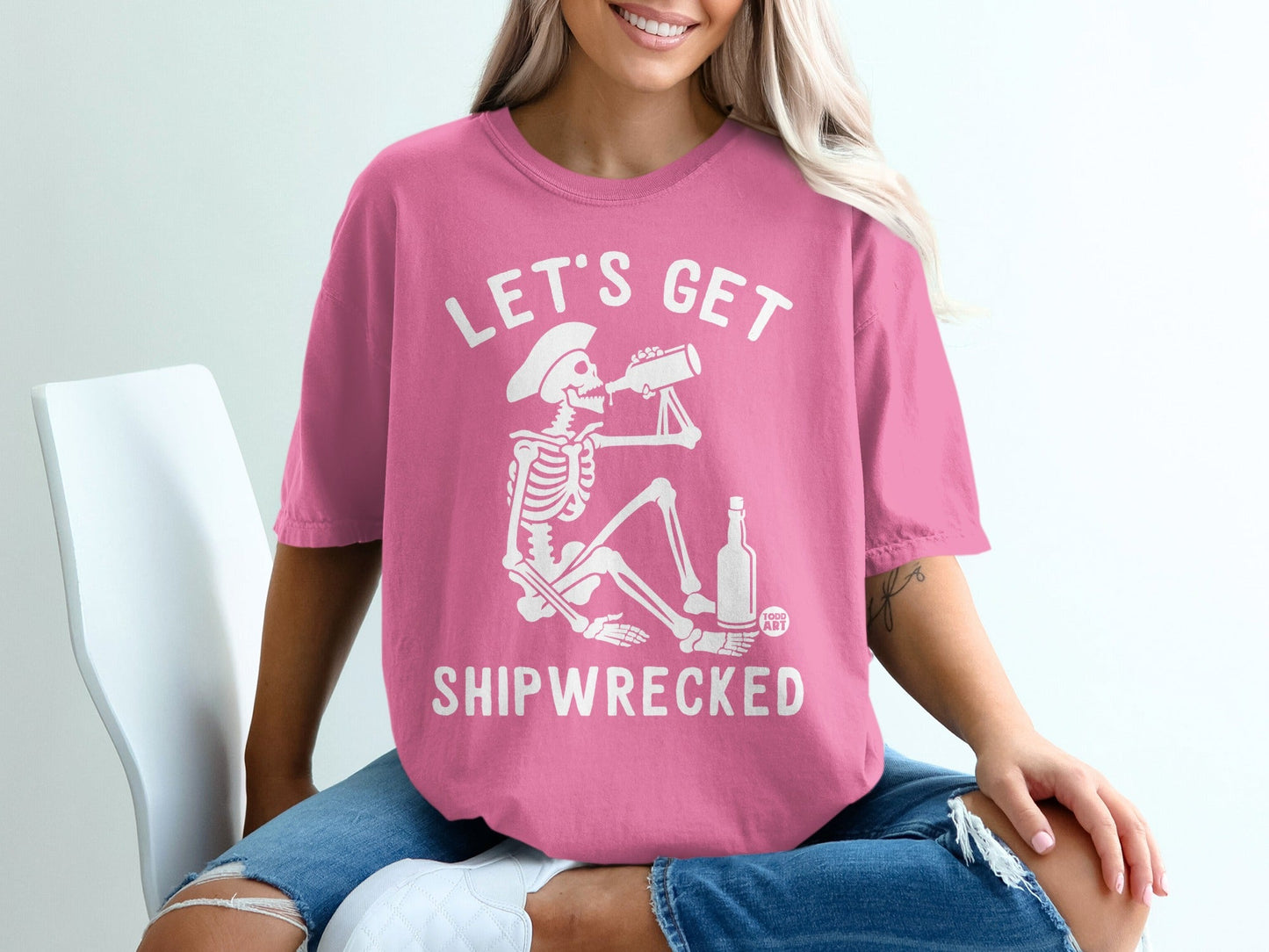 Let's Get Shipwrecked Skeleton Graphic T-Shirt