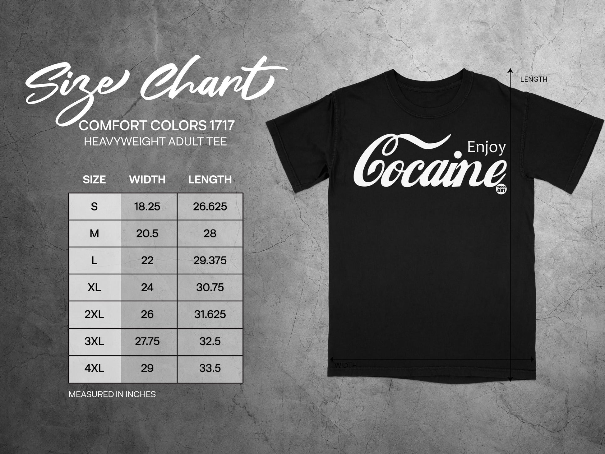 Enjoy Cocaine Comfort Colors 1717 Heavyweight Adult Tee