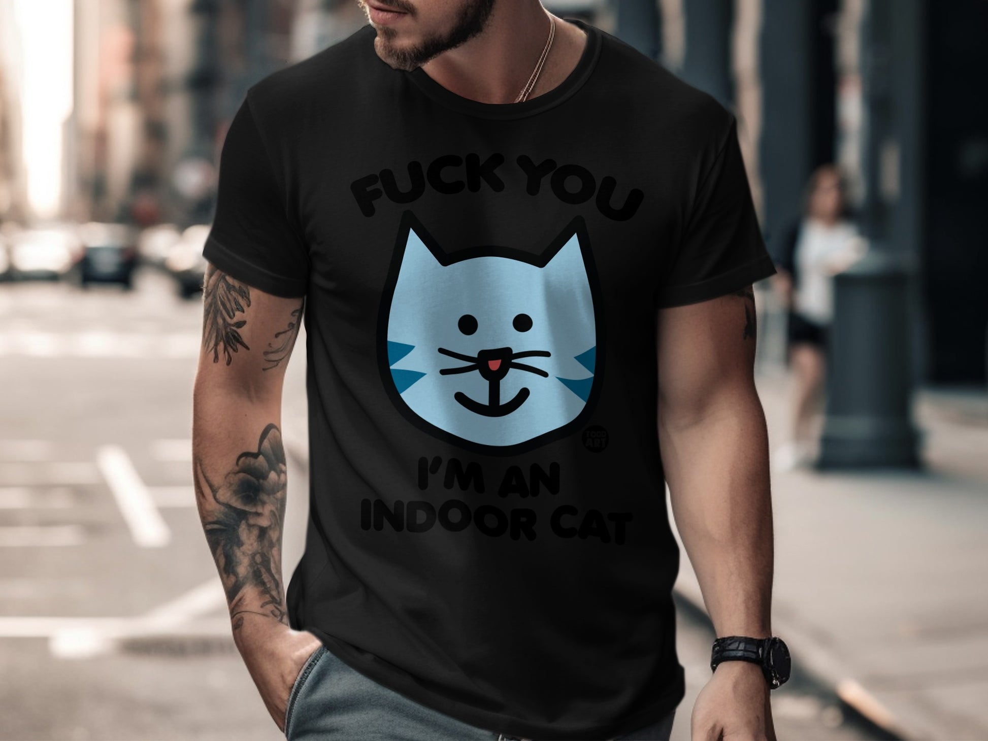 Funny Cat Themed Graphic Shirt for Indoor Cat Lovers