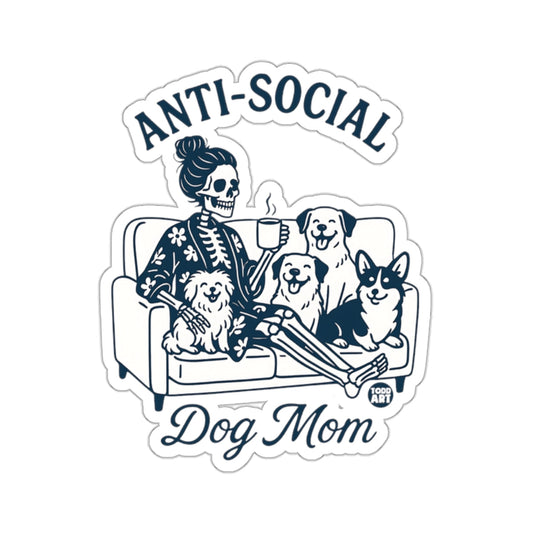 ANTI-SOCIAL Dog Mom Skeleton Dogs Coffee Couch 