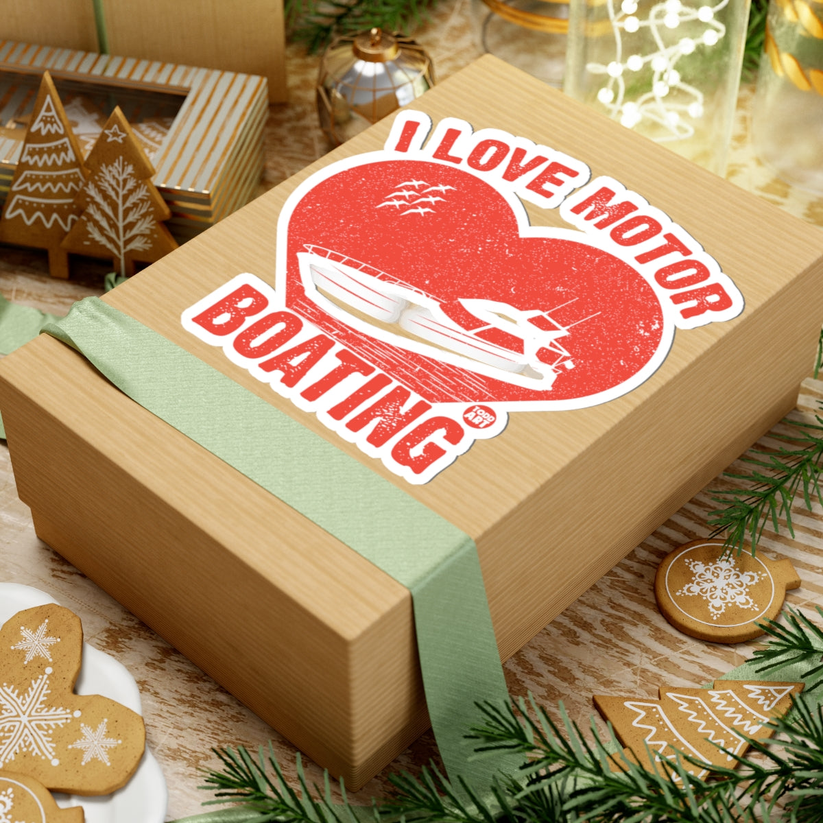 Boating HeartTodd Art Sticker