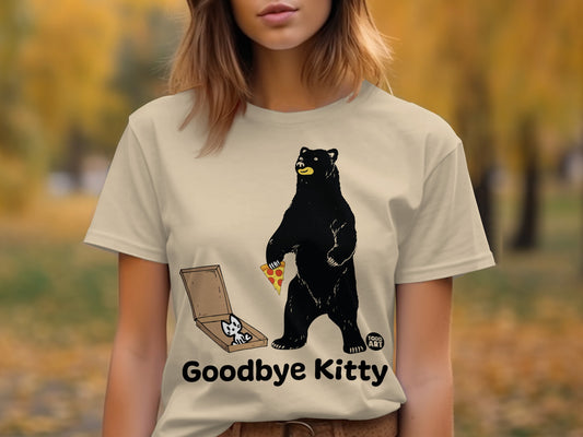 Goodbye Kitty Bear Funny Graphic T-Shirt