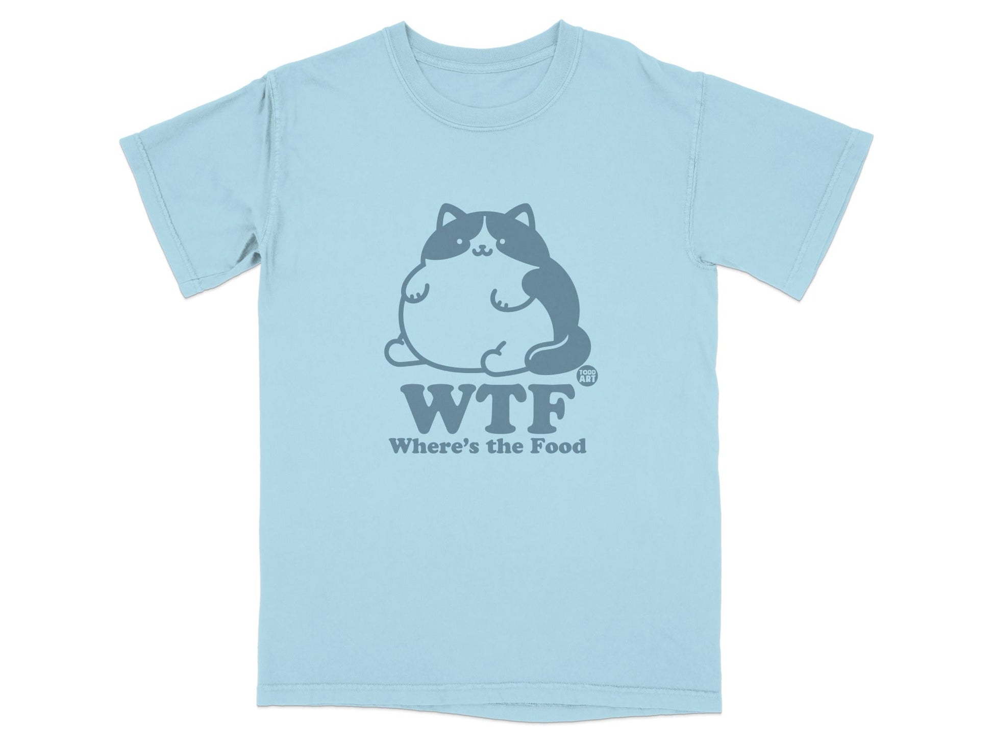 WTF Where's the Food Cute Cat Graphic T-Shirt