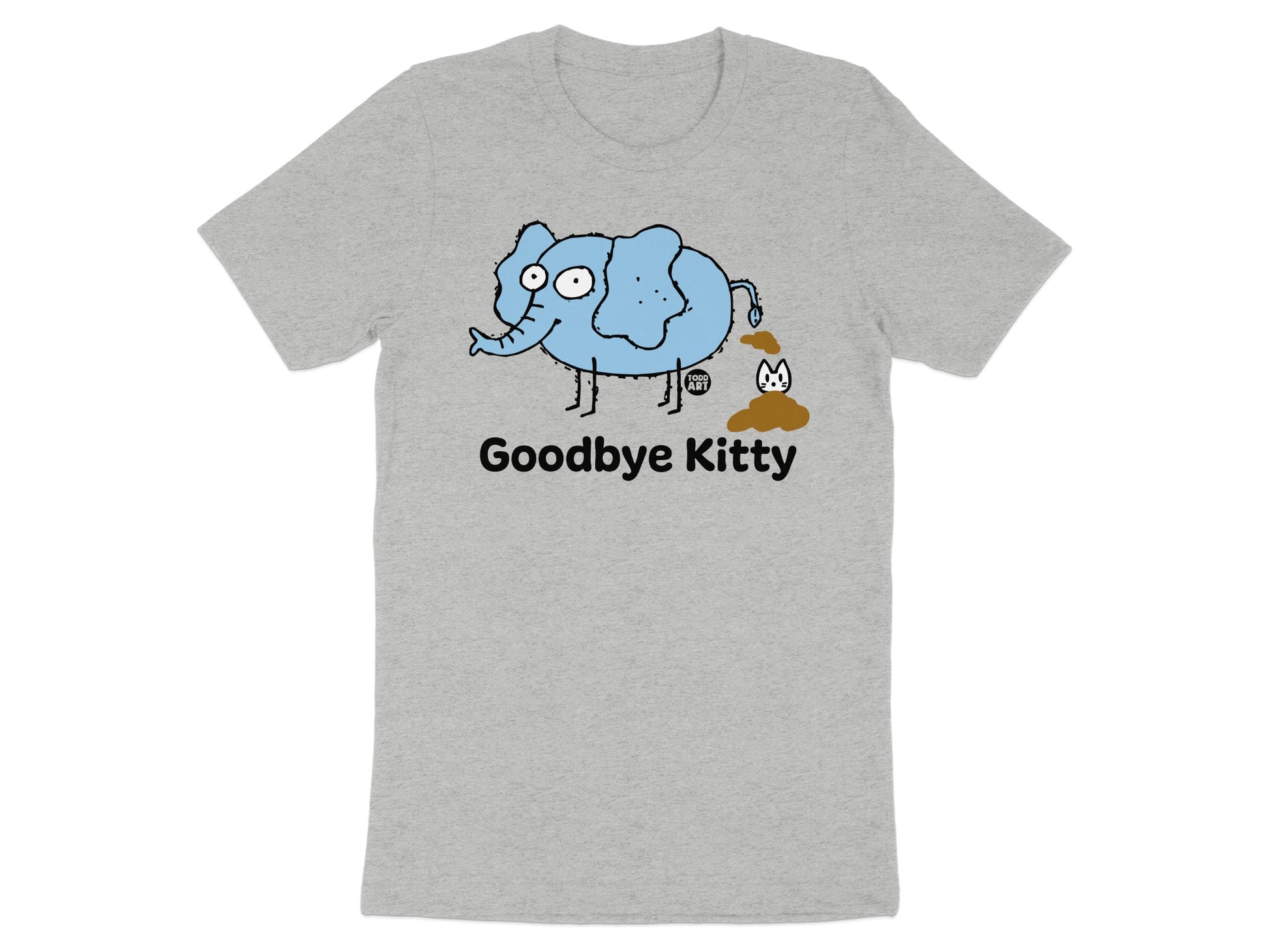 Goodbye Kitty Elephant Humor Graphic T-Shirt