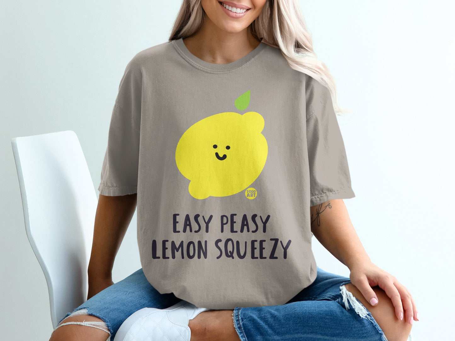 EASY PEASY LEMON SQUEEZY Shirt Cute Lemon Face product type