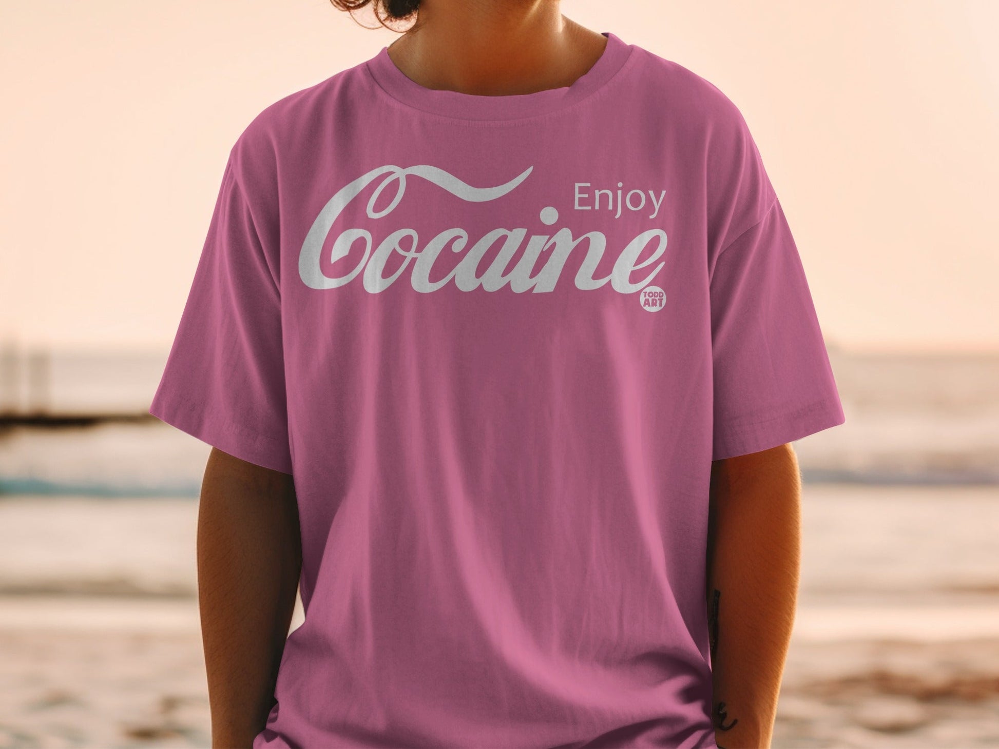 Enjoy Cocaine Todd Art Graphic T-Shirt for Casual Wear