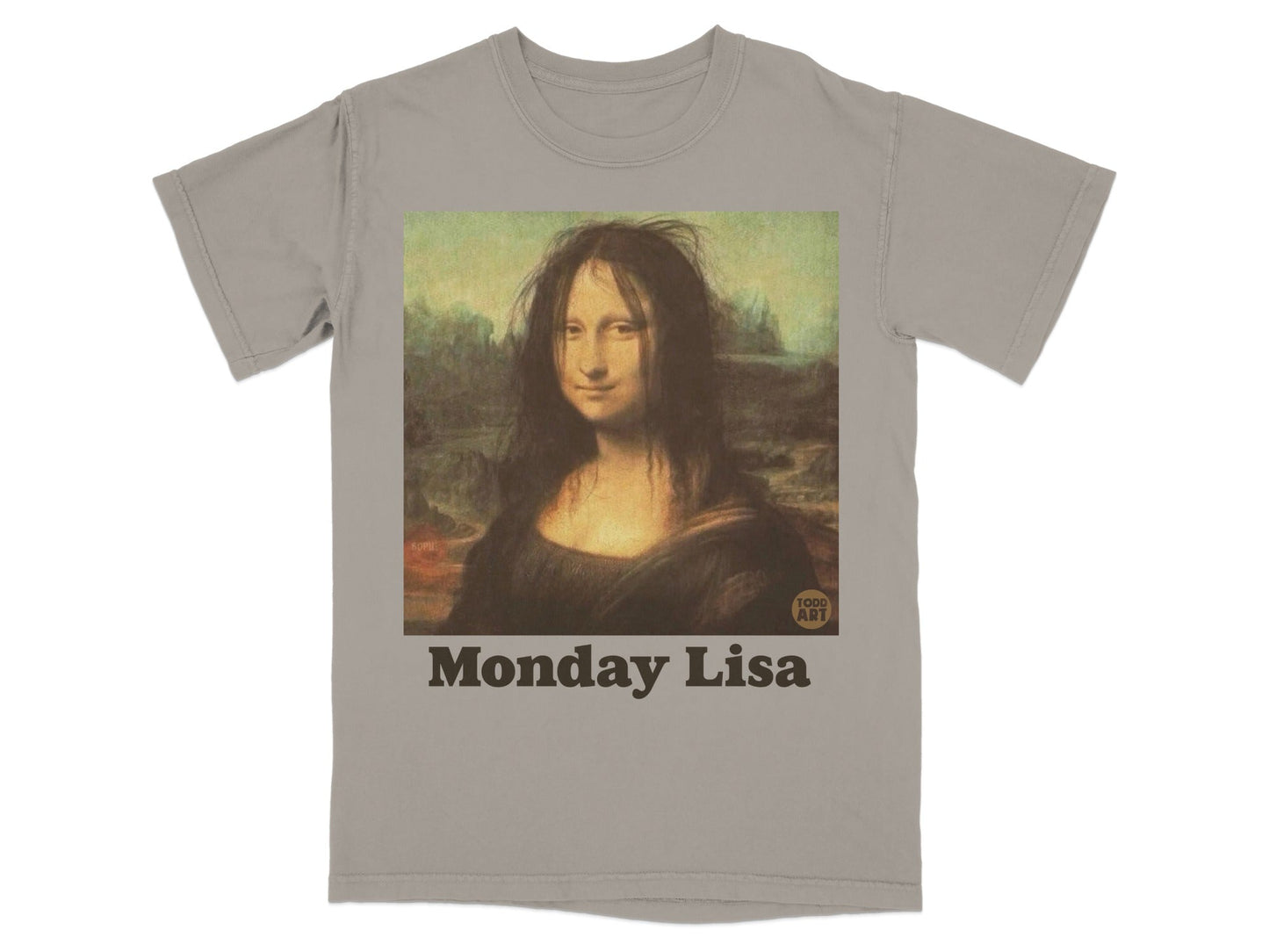 Monahan Lisa shirt with "Monday Lisa" text.