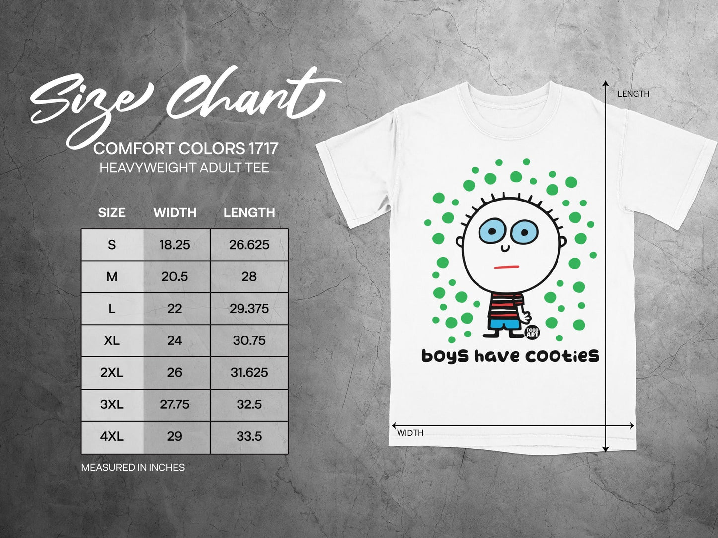 Boys Have Cooties Heavyweight Adult Tee